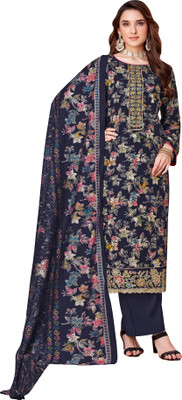 DRAVINAM Trends Viscose Rayon Embroidered Salwar Suit Material
