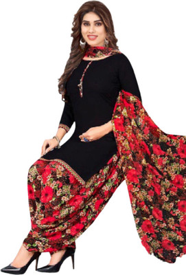 adfab Crepe Printed Kurta & Patiyala Material