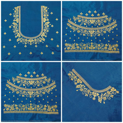 Quite Art Silk Embroidered Blouse Material