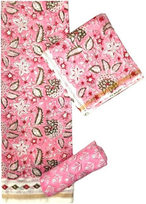 Eddika Chanderi Printed, Colorblock Salwar Suit Material
