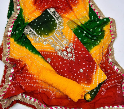pk hub Art Silk Embroidered Salwar Suit Material