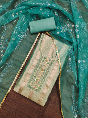 Tasrika Organza Embellished Salwar Suit Material