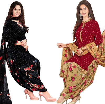 Aumki Crepe Printed Salwar Suit Material