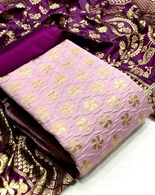 KRENIW Jacquard Self Design Salwar Suit Material