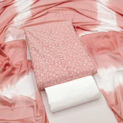 RUDRAA FAB Cotton Blend Printed Salwar Suit Material