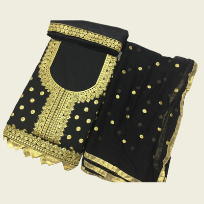 Ethnic Junction Chanderi Embroidered Salwar Suit Material