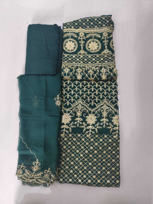 LADYPOTION Georgette Embroidered Salwar Suit Material