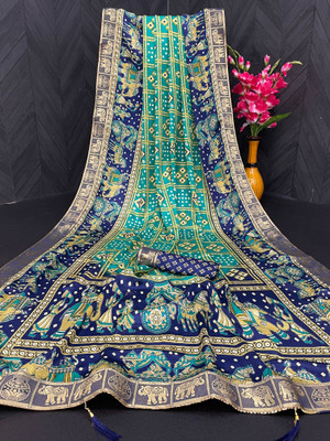 DHYEY CREATION Silk Blend Printed Blouse Material