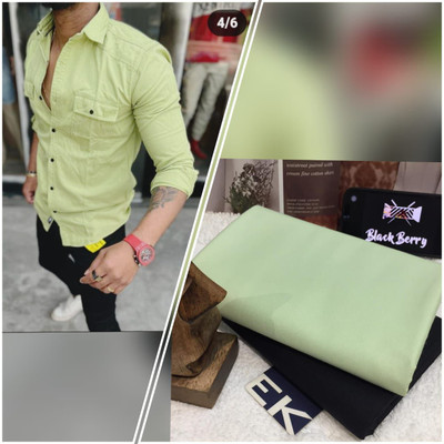 Komal Creation Cotton Blend Solid Shirt & Trouser Fabric