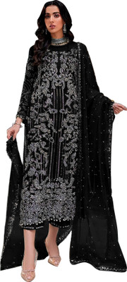 BLOSIS FASHION Net/Lace Embroidered Salwar Suit Material