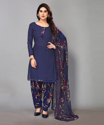 HLSILK Crepe Printed Salwar Suit Material