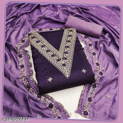 Hidhasha Cotton Silk Embellished Salwar Suit Material