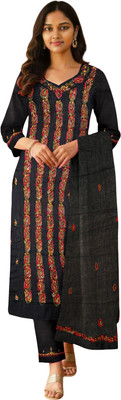 SHRISTI CLOTHINGS Pure Cotton Embroidered Salwar Suit Material