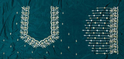 The White Rabbit Art Silk Embroidered Blouse Material