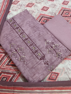 Sublime W Pure Cotton Embroidered, Printed Salwar Suit Material