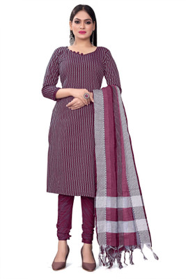 RUDRAA FAB Cotton Blend Embellished Salwar Suit Material