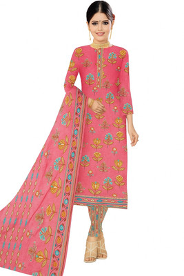 Krishivsale Cotton Blend Floral Print Salwar Suit Material
