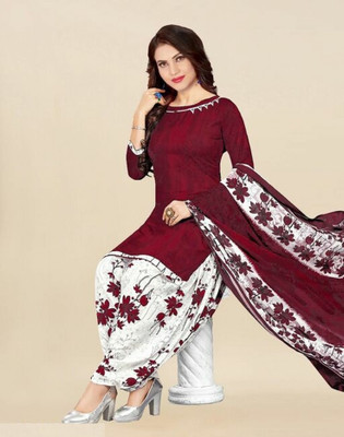 AYKA CLOTHINGS Crepe Floral Print Salwar Suit Material