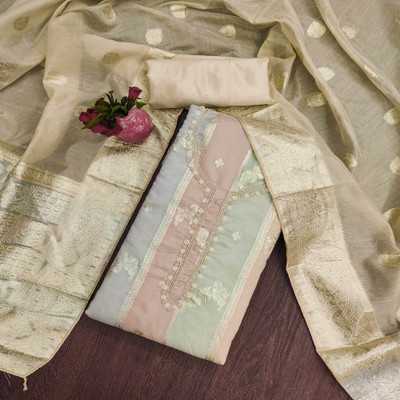 Peachmode Jacquard Self Design Salwar Suit Material