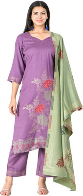 Indo Essence Wool Printed Kurta & Palazzo Material
