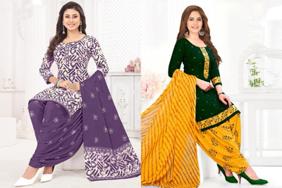 laxmi creation Crepe Embroidered Salwar Suit Material