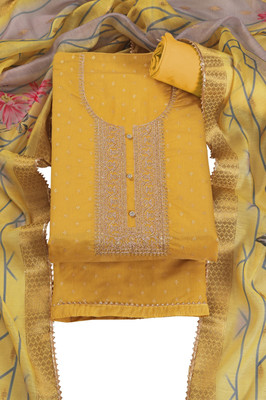 Tavas Chanderi Embroidered Salwar Suit Material