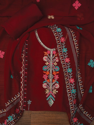Jaipur Kurti Georgette Embroidered Salwar Suit Material