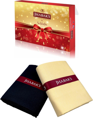 JHABAK'S Cotton Blend Solid, Self Design Shirt & Trouser Fabric