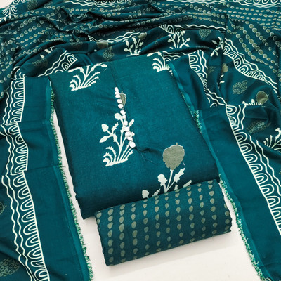 RUDRAA FAB Cotton Blend Printed Salwar Suit Material