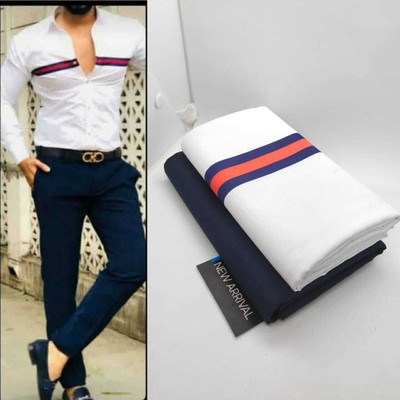 Jiya Enterprise Polycotton Striped Shirt & Trouser Fabric