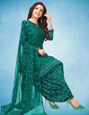 AYKA CLOTHINGS Crepe Printed Kurta & Patiyala Material