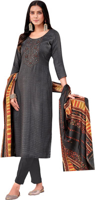 Rosniya Wool Embroidered Kurta & Churidar Material