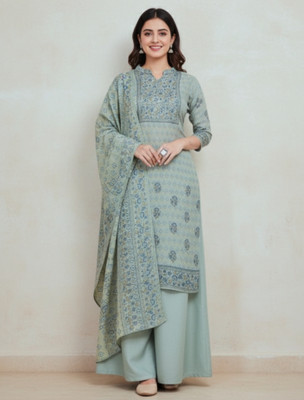 RIDDHI Wool Floral Print Salwar Suit Material