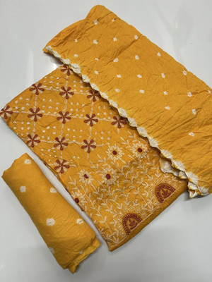 Drashti Creation Cotton Blend Embroidered Salwar Suit Material