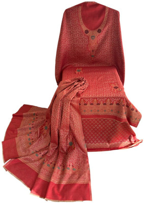 Poorrns Wool Self Design Salwar Suit Material