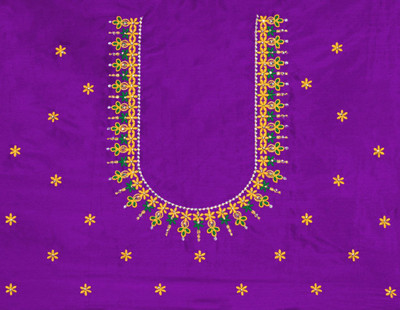 moltera Cotton Silk Embroidered Blouse Material