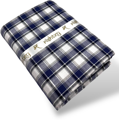 RSIHTEY Cotton Blend Checkered Shirt Fabric