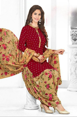 SAPTAPADI DESIGNER Crepe Self Design Salwar Suit Material