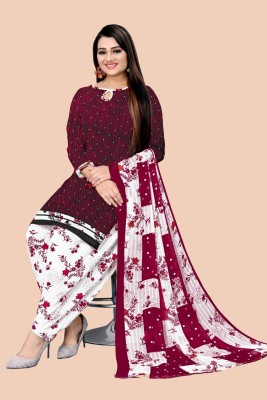 AYKA CLOTHINGS Crepe Floral Print Kurta & Patiyala Material