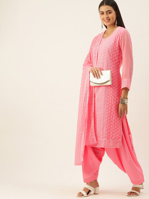 SWAGG INDIA Georgette Embroidered Salwar Suit Material