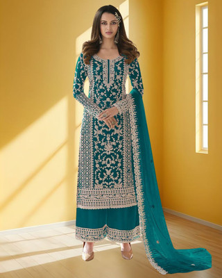 Dealbazaars Corporation Net/Lace Dyed, Embroidered, Embellished, Self Design Salwar Suit Material