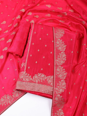 Meena Bazaar Art Silk Self Design Salwar Suit Material