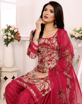Vini Enterprises Crepe Printed Salwar Suit Material