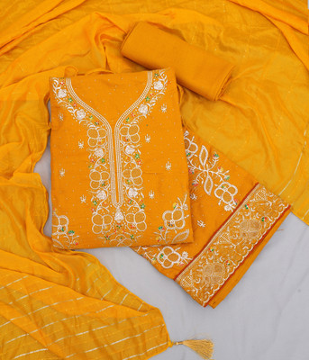 Fashion Of Z Cotton Silk Embroidered Salwar Suit Material