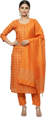 Luxury Silk Viscose Rayon Self Design Kurta with Jacket & Bottom Material