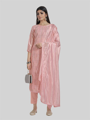 Tavas Chanderi Self Design Salwar Suit Material