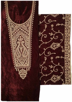 Soul Essence Velvet Embroidered Salwar Suit Material