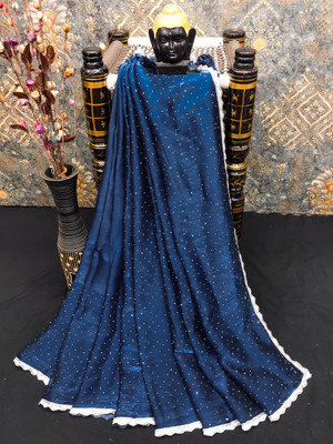 ZOYAL ENTERPRISE Embellished Bollywood Jimmy choo Saree(Dark Blue)
