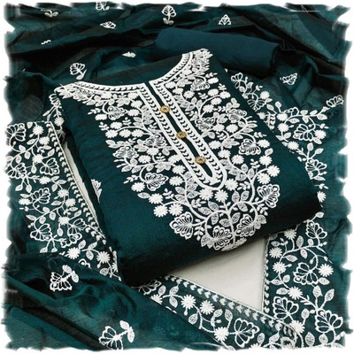 stylescope Cotton Blend Embroidered Salwar Suit Material