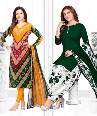 thira i Crepe Printed Salwar Suit Material